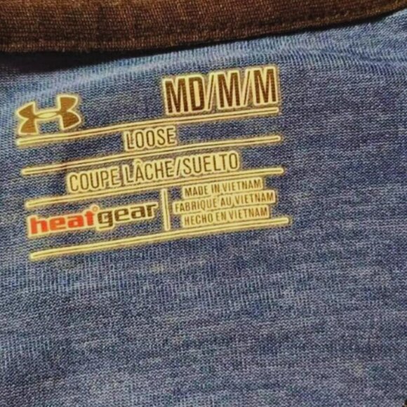 2/$20 Under Armour HeatGear Blue Long Sleeve Pullover Shirt Size M Loose Fit - Picture 3 of 4